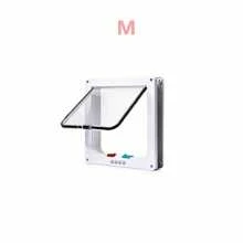 1pc Cat Door Panel, 4 Way Lock Cat Door, Indoor And Outdoor Door, Weatherproof Pet Door, Cat Two-Way Access Door Three Sizes To Choose From - White - View 13