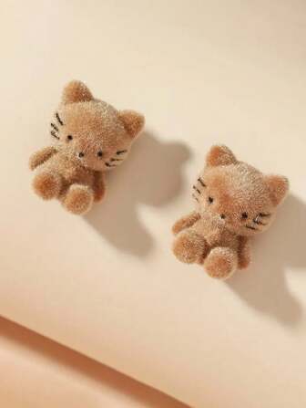 可愛貓咪設計耳環，適用於女孩的日常休閒配飾禮物