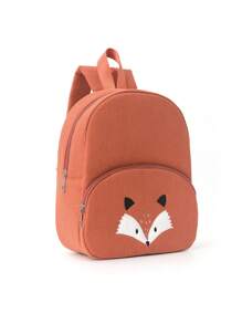 1pc תרמיל גב לילדים מבד קורדרוי רב תכליתי עם ציור חמוד ורקום, מתאים לבנות, בנים, גן ילדים, תלמידי בית ספר יסודי, טיולים בחוץ, מתנה לחג - חום - ראה 3