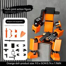 1set New 5th Gen Multi-Jointed Transformable Decompression Fidget Doll, DIY Assembly Decompression Toy, Holiday Gift, Desktop Stress Relief Toy, Disassemble & Assemble Doll Playset - Multicolor - View 3