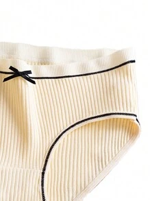 3 piezas set de bragas unido en contraste - Rosa - Ver 2