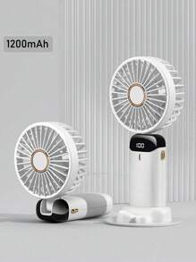 1 Rechargeable 1200 MAh Portable Handheld Mini Fan N15 Five Wind Mute Foldable Suitable For Outing Play Desktop Office Use - White - View 4