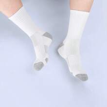 5 Pares De Calcetines Deportivos Atléticos De Bota De Compresión De Arco Para Hombres Para Correr, Senderismo. Calcetines Transpirables De Tripulación - Blanco - Ver 6