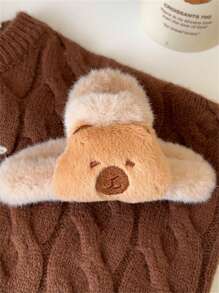 1 件可爱卡通毛绒棕色水豚发夹或发爪，送给女孩的*礼物发夹发夹发夹发夹发夹 - 彩色 - 查看 10