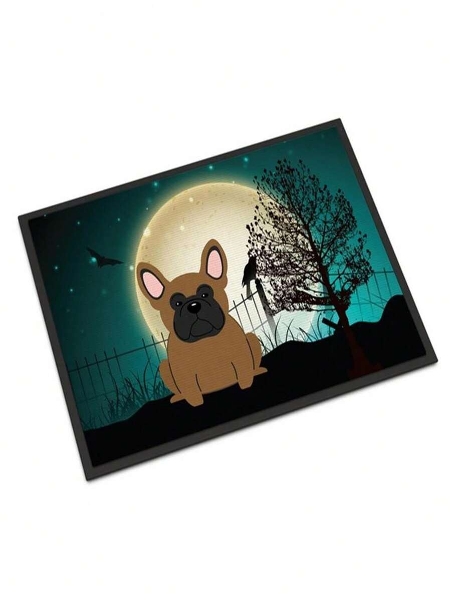 Halloween Scary French Bulldog Brown Indoor Or Outdoor Mat - Multicolor - View 1