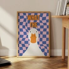 FajerminArt 1pc Optional Frame What The Duck Print Posters Canvas Art Wall Decor For Bathroom, Bedroom, Dorm - Pink Bathroom Decor Wall Arts - Multicolor - View 4