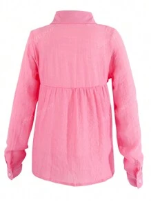Blusa con Manga Larga para Mujer de Lino de Algodón, Camisa Casual para Mujer con Cuello Solapa y Manga Largas, camisas hawaianas mujer, guayaberas mujer, camisa manga largas mujer, camisa lino mujer, camisa de lino, camisa casual mujer, camisas hawaianas, camisa sin cuello