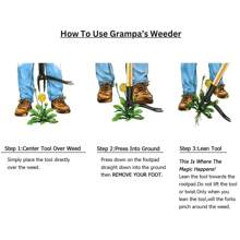 Retractable Stand-Up Weeds Puller Tool - Durable Stainless Steel Construction With Comfortable Ergonomic Grip For Effortless Weeds Removal - Essential Garden Kit For A Neat Lawn And Yard, Reduced Back Strain, And Easy Storage