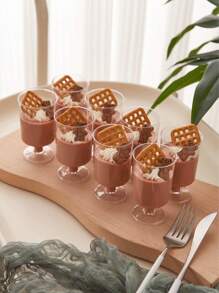 10/15/20buc Pahare Desert Fara Linguri, Pahare Inghetata, Pahare Mousse, Pahare Budinca, Pahare Inalte, Mini Pahare De Vin, Pahare Desert In stil occidental, Forme pentru budinca de casa, Pahare pentru cupcake, Pahare cu vin, Cutii cu bomboane, Pahare cu bomboane