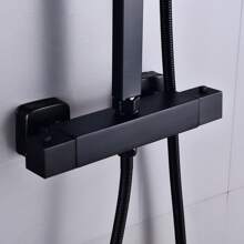 Shower Set With Thermostat Mixer Shower System Black Shower Fitting Rain Shower Shower Column Set Shower Rod