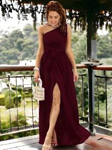 Women Long Dresses - Red Violet - View 3