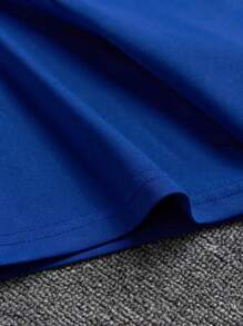 Hombres Camiseta con estampado de letra - Azul - Ver 5