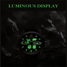 BIDEN 1pc Men's Outdoor Sports Digital Watch LED Backlit Calendar, Week, Time, Timer, Waterproof, Alarm Clock 12/24-Hour Dual Display Electronic Quartz Watch - Brown - View 4