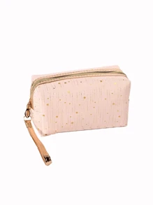 1pc Gold Foil Star Octagonal Cosmetic Storage Bag, Zipper Toiletry Bag, Portable Makeup Bag - Multicolor - View 9