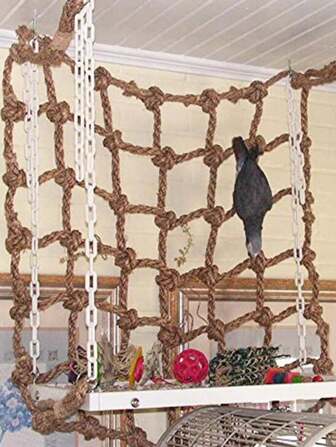 1 pieza Red de escalada y columpio para pájaros, apto para todas las estaciones (Red de escalada individual)