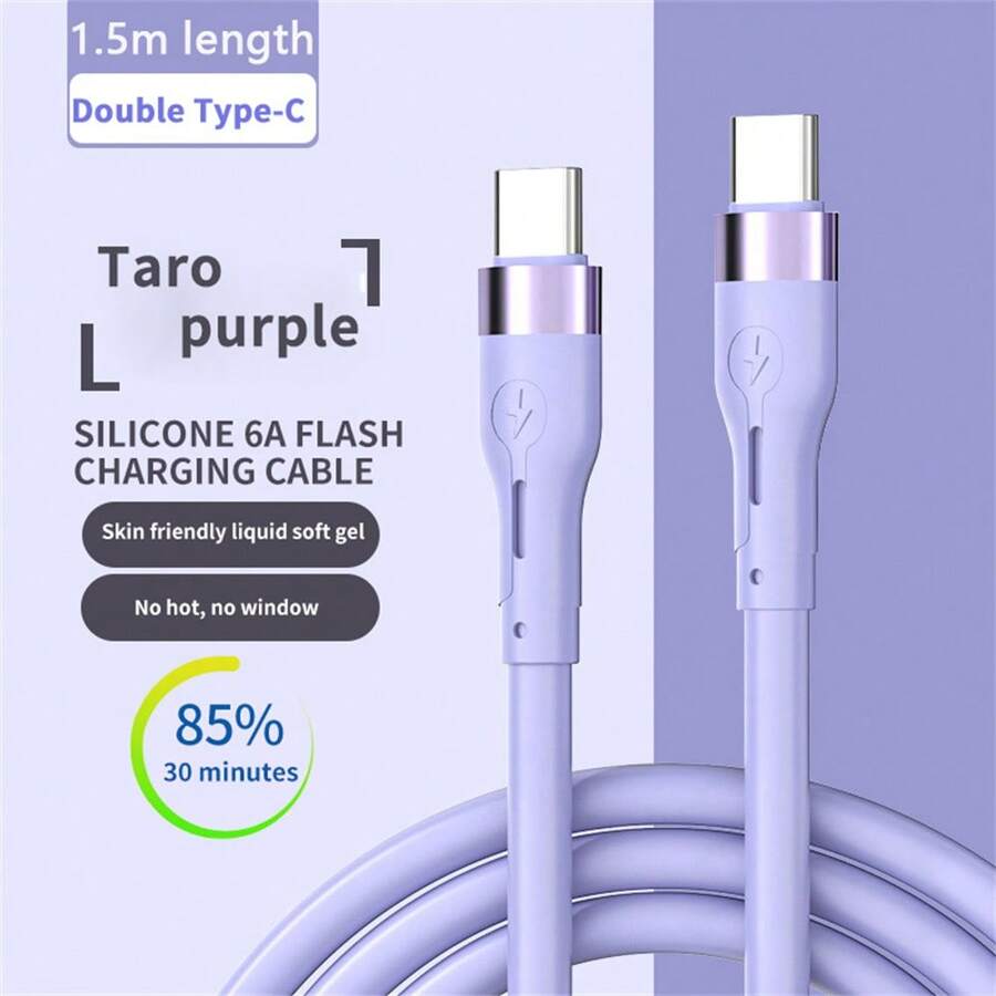 Maerknon 120W PD USBC Cable 6A Liquid Silicone Data Cable Cord Quick