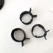 Zwarte haarklemmen Metalen klemmen met strass-steentjes Haarklemmen voor hoge paardenstaarten en dik lang haar