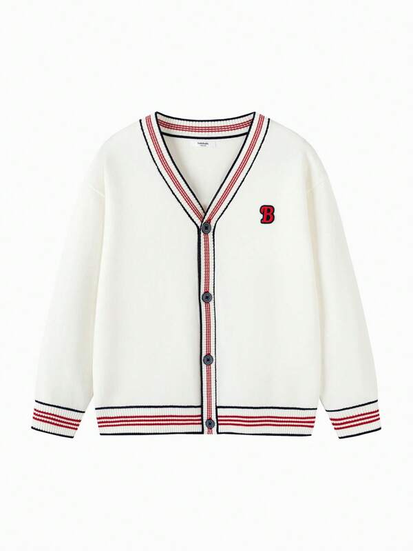 Balabala Boys' Sweaters Autumn Outfit Big And Small Kids' Openers Color-Blocking Children's Striped Knitwear