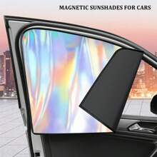 Magnetyczna osłona przeciwsłoneczna do samochodu w kolorze laserowym, nieprzezroczysta letnia zasłona okienna z izolacją termiczną w kolorze tytanowo-srebrnym, opcjonalnie: 1 szt. Czarna/srebrna strona kierowcy, 1 szt. Czarna/srebrna strona pasażera, 1 szt. Czarny/srebrny tył.