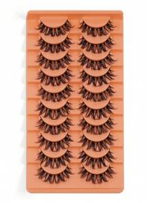 MAGEFY 10 对自然浓密假睫毛，蓬松纤细，适合日常使用，漫画睫毛，旅行必备，假睫毛，睫毛，假睫毛 - 黑色 - 查看 9