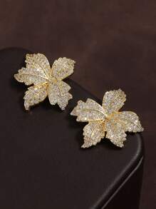 rakol 2 pièces Boucles d'oreilles minimalistes élégantes en feuille de cuivre, convient pour un port quotidien pour femmes
