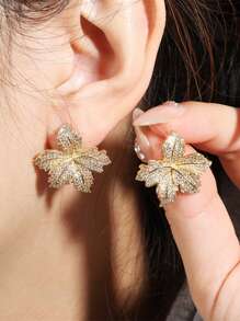 rakol 2 pièces Boucles d'oreilles minimalistes élégantes en feuille de cuivre, convient pour un port quotidien pour femmes