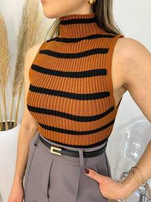 Women Knit Tops - 駝色 - 查看 1