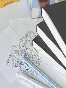 1入組空白內頁筆記本，包含200張空白草稿紙，適合學生辦公室繪圖、草稿紙和家用便條紙 - 多色 - 查看 3