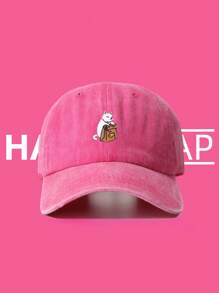 1pc Men's Simple Baseball Cap, Fashionable Animal Cat Printed Baseball Cap, Lovely Japanese-Style Soft Top Sun Hat, Spring/Autumn Visor Hat, Women's Hat, Unisex Adjustable - Multicolor - View 3