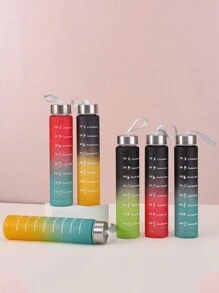 1pc, 300ml Small Capacity Plastic Water Cup Summer Highly Attractive Level Gradient Straight Drink Cup With Rope Outdoor Portable Sports Water Bottle - Multicolor - View 3