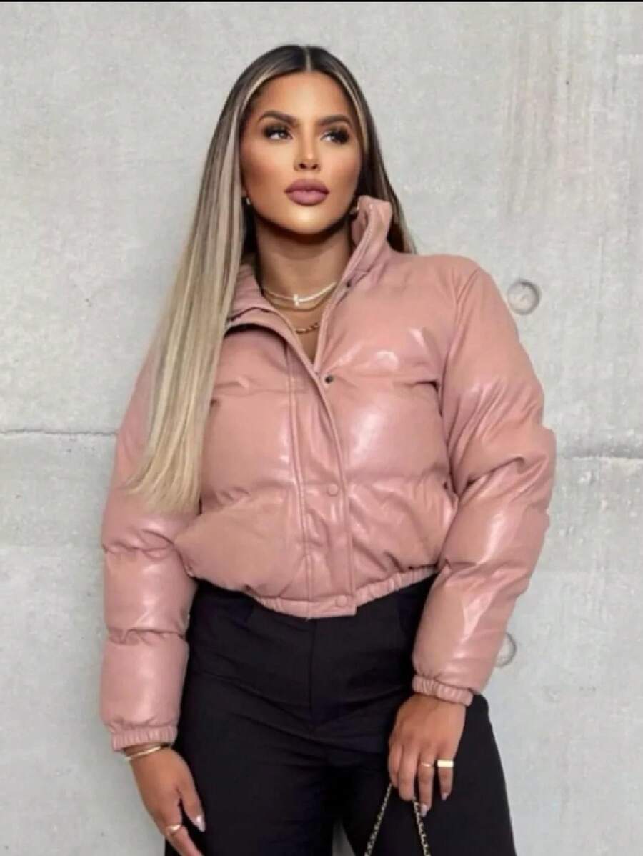 Women Down Coats - 乾枯玫瑰色 - 查看 1