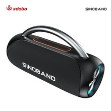 XDOBO Youth 60W藍牙音箱，便攜無線音箱，防水設計，配備語音助手、低音炮，支持AUX TF卡 - 黑色 - 查看 5