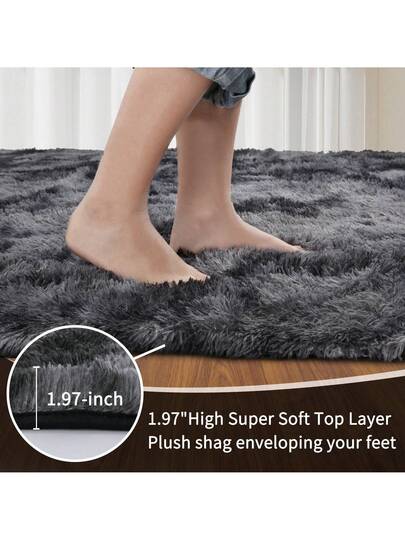 Piece Fluffy Shaggy Living Room Rug,Tie Dye Ultra Zachte Bedroom Vloer Carpet, Non Slip Indoor Mat, Home Kids view 2