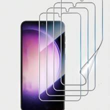 [4入組]HD水凝膠屏幕保護膜，適用於三星Galaxy S24 S23 S22 S21 S20 Ultra (6.8英寸)，全覆蓋彎曲屏幕保護膜支援指紋解鎖 [非鋼化玻璃] - 4片裝 - 查看 3