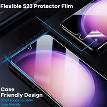 [4入組]HD水凝膠屏幕保護膜，適用於三星Galaxy S24 S23 S22 S21 S20 Ultra (6.8英寸)，全覆蓋彎曲屏幕保護膜支援指紋解鎖 [非鋼化玻璃] - 4片裝 - 查看 4