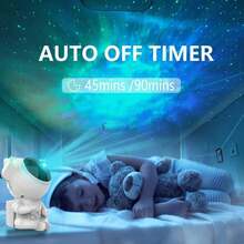 Astronauta Proyector de Estrellas con Bluetooth Estéreo, 3-IN-1 Proyector de Galaxias con Bocina Bluetooth, Lámpara LED, 8 Modos y 360° Ajustable, Perfecto para fiestas, Niños - Blanco - Ver 4