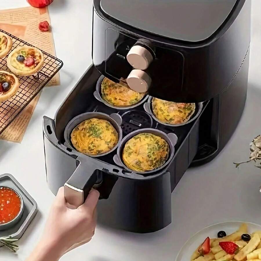 1 Khuôn Silicon Nhà Bếp, Nồi Chiên Không Dầu Silicone Trứng Săn Chén, Máy Hấp Trứng, Chảo Nướng Nhà Bếp, Phụ Kiện Airfryer Khuôn Nướng Lò Vi Sóng Khuôn Nướng Bánh Khuôn Silicon Dụng Cụ Làm Bánh - Nhiều màu - Xem 1