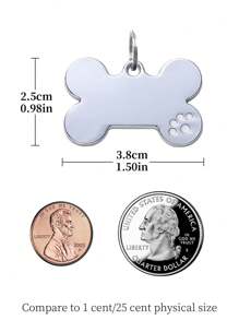 1 Thẻ ID thú cưng hình xương giọt nước màu xám được cá nhân hóa, có thể tùy chỉnh tên thú cưng ở mặt trước và thông tin liên hệ bao gồm địa chỉ ở mặt sau, chữ khắc giúp ngăn ngừa mất thẻ ID thú cưng, thích hợp cho chó lớn, vừa và nhỏ - Xám - Xem 2