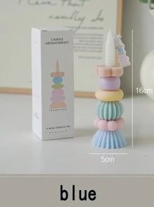 1 pieza Vela aromática apilable geométrica de alegría, adecuada para decoración del hogar, fiestas, decoración de mesa, regalo de festivales, cena, fiesta, relajación/meditación, iluminación ambiental, decoración de habitaciones, regalos