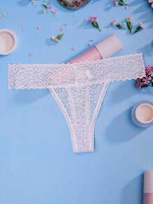 3 件套女士豹纹蕾丝丁字裤，3 种颜色，低腰内衣