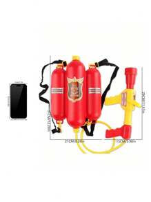 1 Set Juguete de manguera contra incendios de tipo manual con pistola de agua creativa de mochila de bombero con gran capacidad, Juguetes de pistola de agua para el verano - Multicolor - Ver 7
