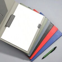 A4 Business Folder PU Information Portfolio Document Holder Hotel Service Guide Manual Leather Writing Pad Music Score Clip Presentation Storage Book,Back To School,School Supplies