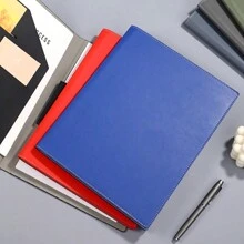 A4 Business Folder PU Information Portfolio Document Holder Hotel Service Guide Manual Leather Writing Pad Music Score Clip Presentation Storage Book,Back To School,School Supplies