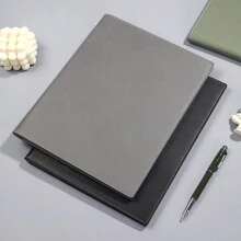 A4 Business Folder PU Information Portfolio Document Holder Hotel Service Guide Manual Leather Writing Pad Music Score Clip Presentation Storage Book,Back To School,School Supplies