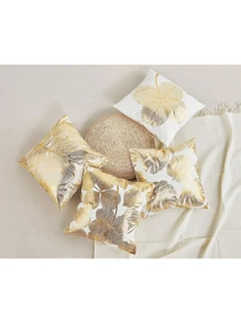 4 Funda Para Cojin Decorativo Almohada De Terciopelo 45x45cm - Dorado - Ver 2