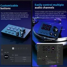 NACODEX NACODEX-Desktop Helper Console Panel Controller Speculation Live Office Tuning Programmable Shortcut Keys Custom Multi-Scene Multifunction-AKP03E Black International Version