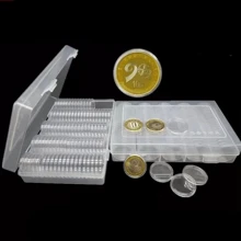100 piezas / 30mm Cápsulas de almacenamiento de monedas transparentes Caja de protección Contenedor Soporte Caja coleccionable de monedas - Multicolor - Ver 5