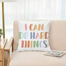 4pcs Rainbow Slogan Striped Pillow Covers, Plain Country Style Peach Skin Print Cushion Cover, Modern Aesthetic Art, A Gift To Add To Your Home, Home Decor, Car, Bedroom, Living Room! 45cm X 45cm [Pillow Core Not Included, Single-Sided Printed] - Multicolor - View 6