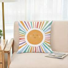 4pcs Rainbow Slogan Striped Pillow Covers, Plain Country Style Peach Skin Print Cushion Cover, Modern Aesthetic Art, A Gift To Add To Your Home, Home Decor, Car, Bedroom, Living Room! 45cm X 45cm [Pillow Core Not Included, Single-Sided Printed] - Multicolor - View 8