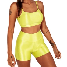 Women Sports Shorts - Màu xanh chanh - Xem 1
